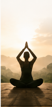 Mindful movement pillar at Moksha Ayurvedic retreat